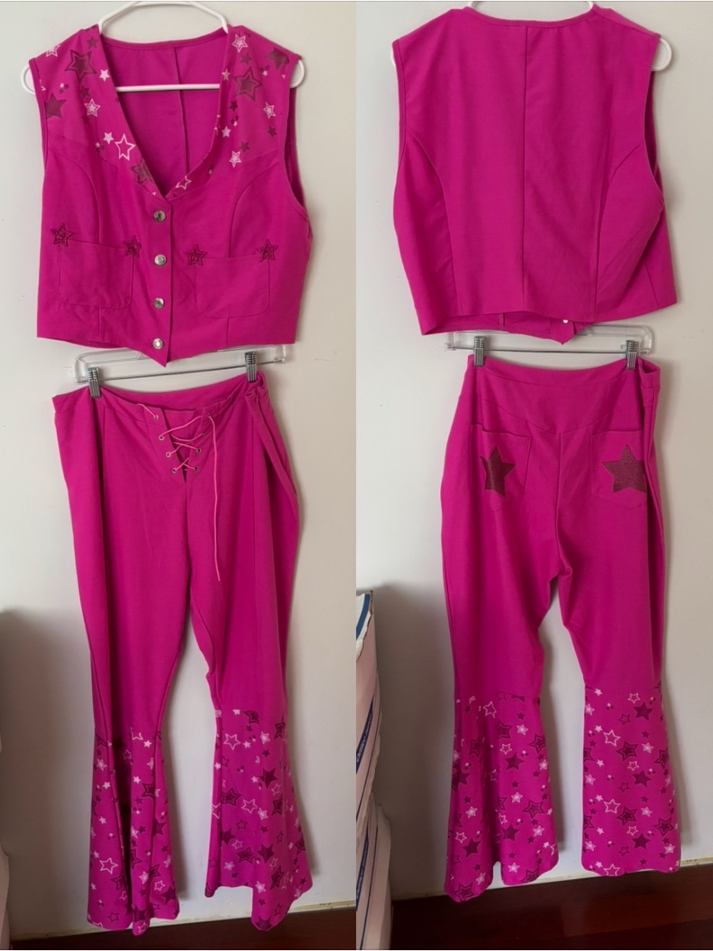 spirit halloween barbie movie star pink cowgirl vest and pants costume outfit 🩷